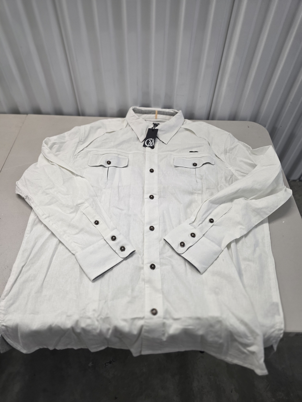 Cavi White Button Down Shirt Men's Size 4XL